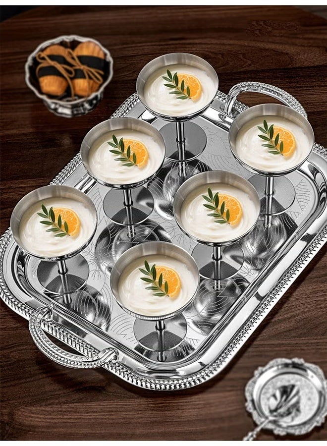 كيلا ٦ قطع من أكواب وأوعية الحلوى، أكواب حلوى من الفولاذ المقاوم للصدأ، أكواب آيس كريم، أكواب بودنغ، أوعية كاسترد - Image 4